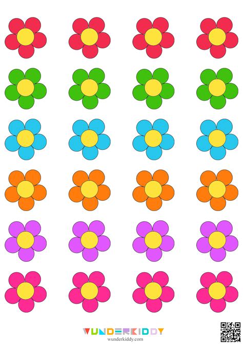 Cut Out Printable Colored Flowers