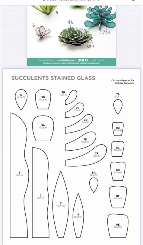 Cut Out Printable Stained Glass Succulent Pattern