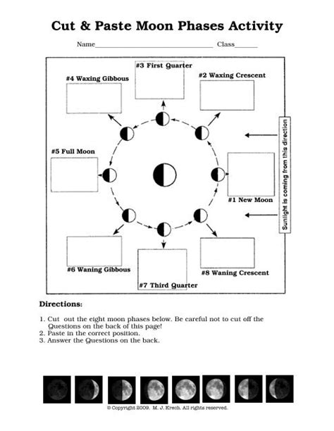 Cut Paste Moon Phases Answer Key Reader