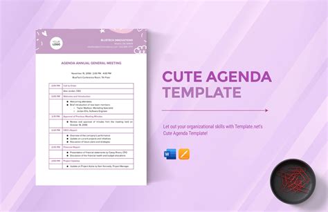 Cute Agenda Template