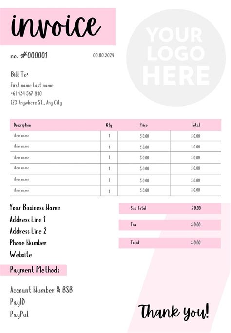 Cute Invoice Template