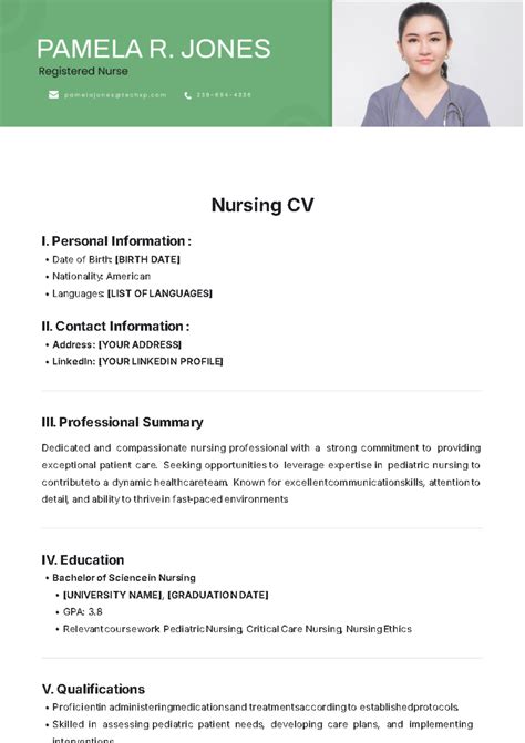 Cv Template Nursing