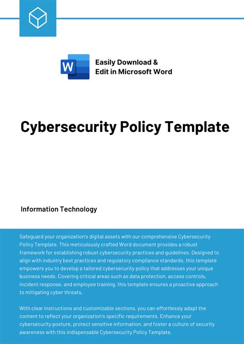 Cybersecurity Policy Template