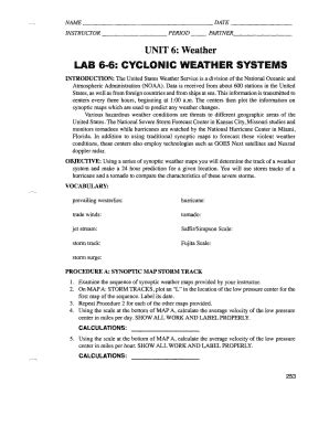 Cyclonic Weather Systems Lab Answer Key PDF