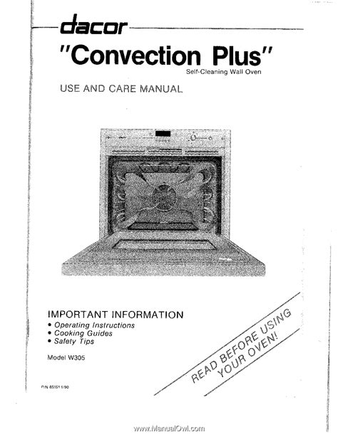 DACOR CONVECTION PLUS MANUAL Ebook PDF