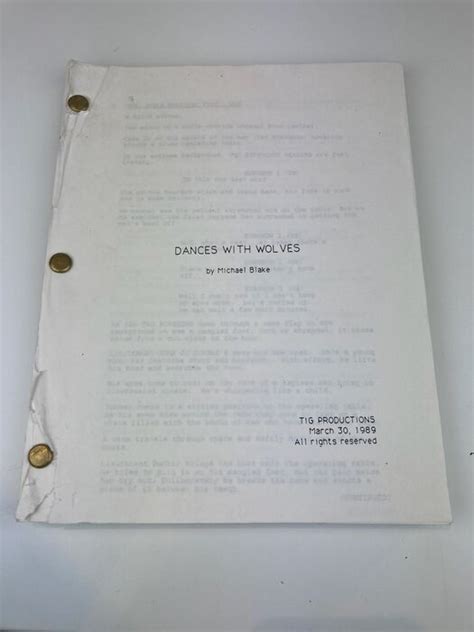 DANCES WITH WOLVES Final Draft Screenplay Epub