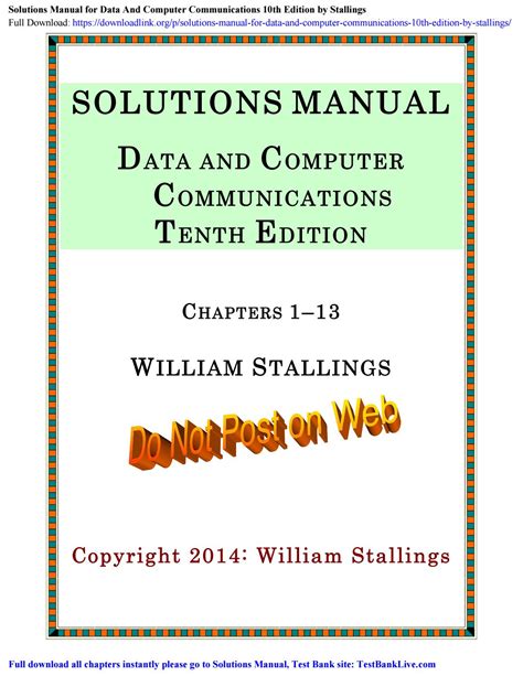 DATA AND COMPUTER COMMUNICATIONS 9TH EDITION SOLUTION MANUAL Ebook Kindle Editon