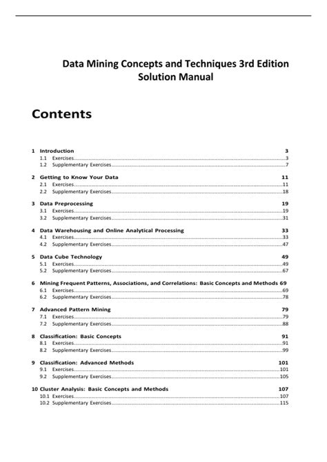 DATA MINING CONCEPTS TECHNIQUES THIRD EDITION SOLUTION MANUAL Ebook Doc