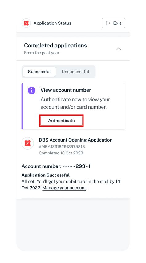 DBS Account Opening Status Tracking