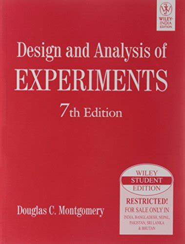 DESIGN AND ANALYSIS OF EXPERIMENTS 7TH EDITION Ebook Epub
