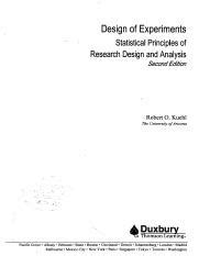 DESIGN OF EXPERIMENTS STATISTICAL PRINCIPLES SOLUTIONS KUEHL Ebook PDF