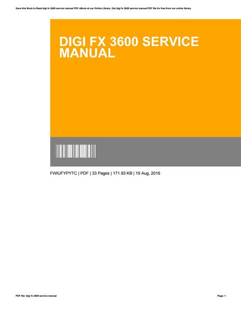 DIGI FX 3600 SERVICE MANUAL Ebook PDF