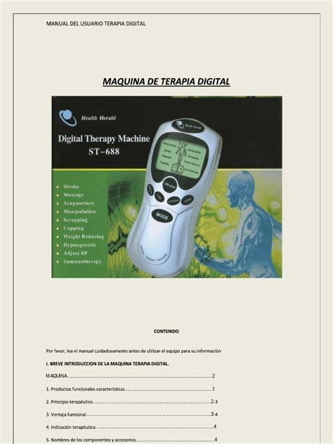 DIGITAL THERAPY MACHINE MANUAL EN ESPANOL Ebook Epub