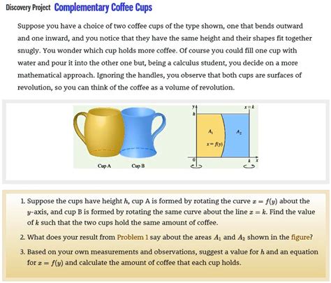 DISCOVERY PROJECT SOLUTION IN CALCULUS COFFEE CUPS Ebook Doc