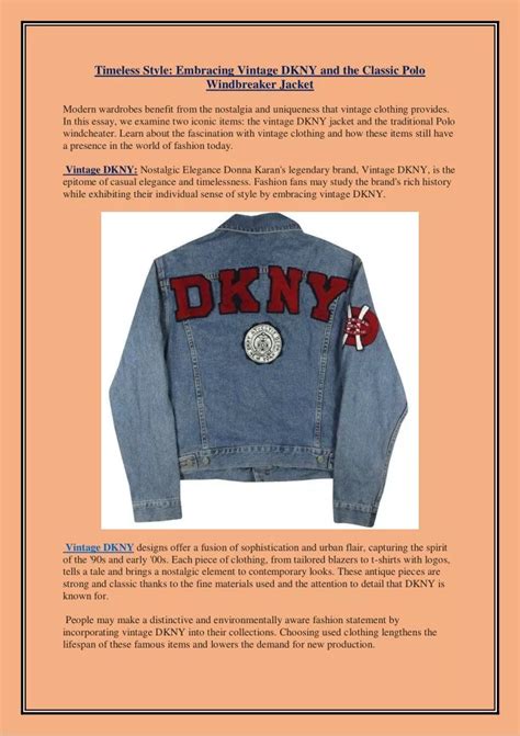 DKNY Jackets: A Timeless Legacy of Style and Innovation