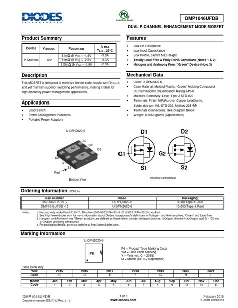 DMP1046UFDB-13 Overview