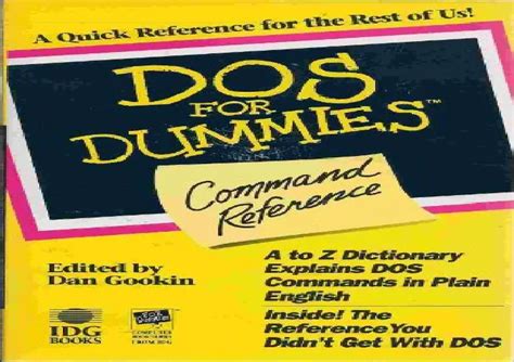 DOS for Dummies Command Reference PDF