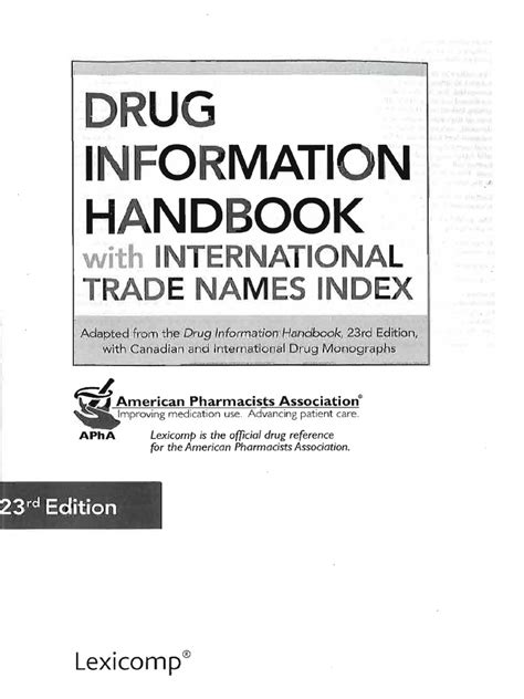 DRUG INFORMATION HANDBOOK 23RD EDITION Ebook PDF