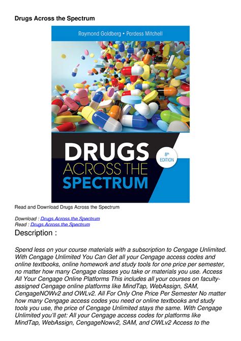 DRUGS ACROSS THE SPECTRUM 7TH EDITION Ebook Kindle Editon