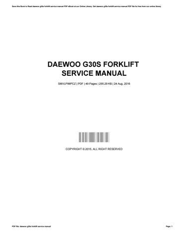 Daewoo Forklift Manuals G30S Ebook Epub