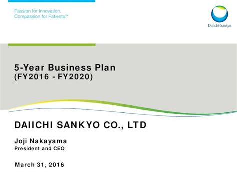 Daiichi Sankyo Co. Ltd.: A 5-Year Review of Innovation and Growth