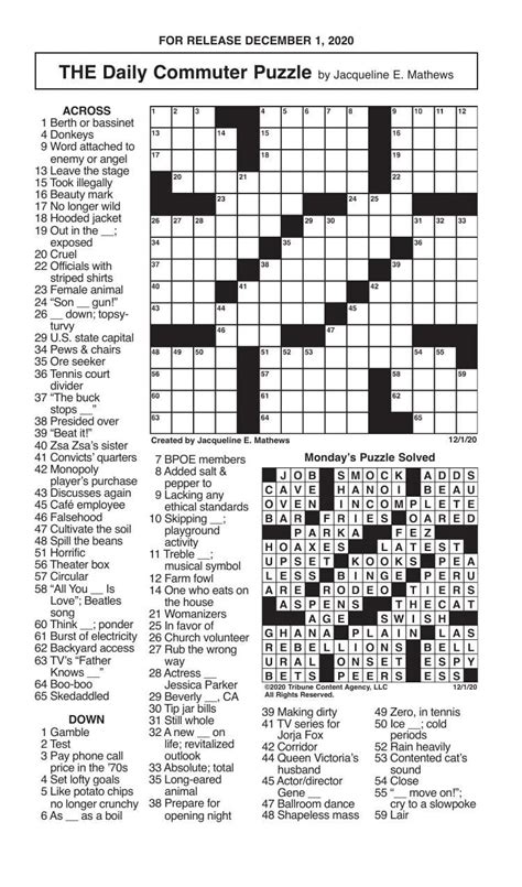 Daily Crossword Inquirer