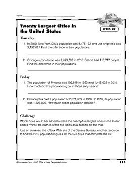 Daily Geography Grade 5 Week 11 Answers PDF