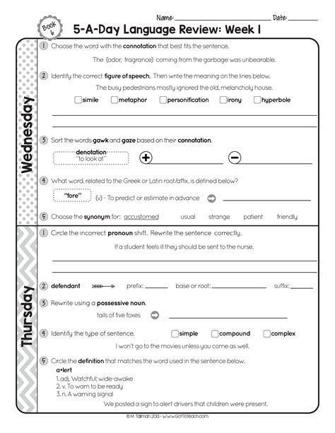 Daily Language Review Grade 6 Answers Doc