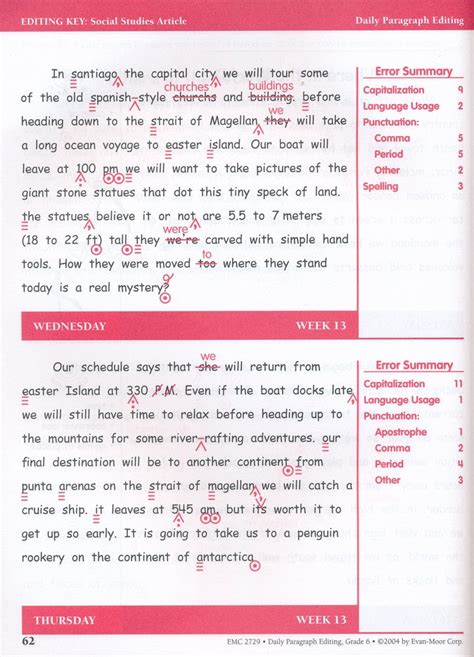 Daily Paragraph Editing Grade 6 Answers PDF