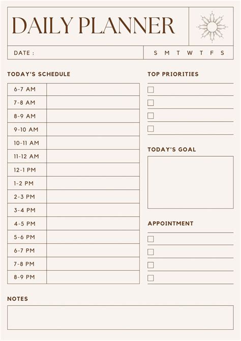 Daily Planner Pages Free Printable