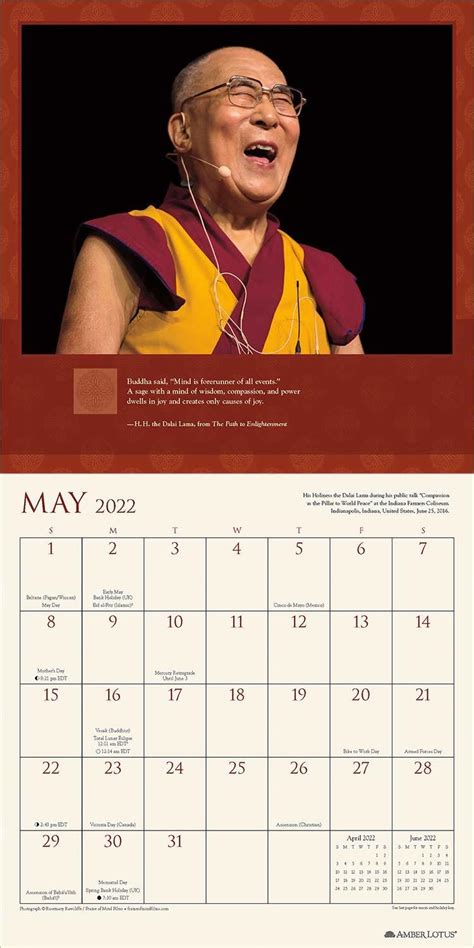 Dalai Lama Heart of Wisdom 2015 Wall Calendar Doc