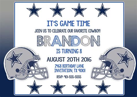 Dallas Cowboys Invitation Template Free