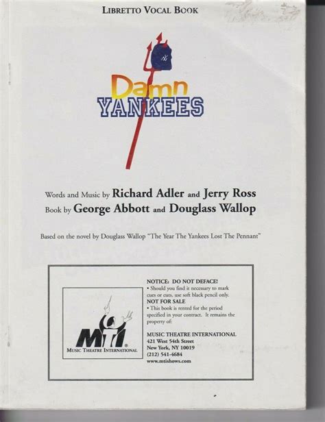 Damn Yankees Libretto Ebook PDF