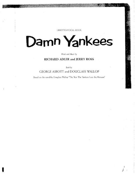 Damn Yankees Libretto Ebook PDF