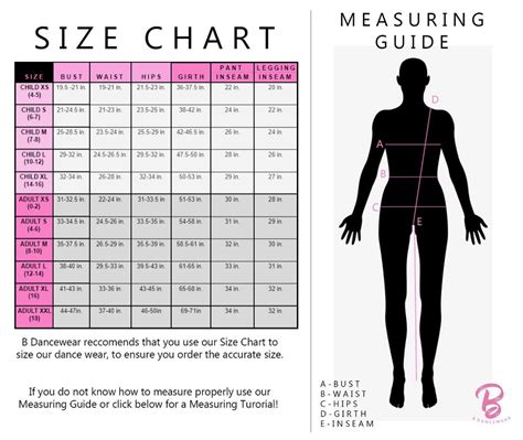 Dance Leotard Size Chart