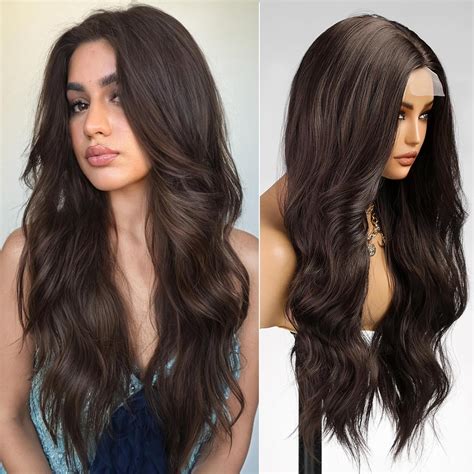 Dark Brown Long Wavy Wigs VS: Natural Hair