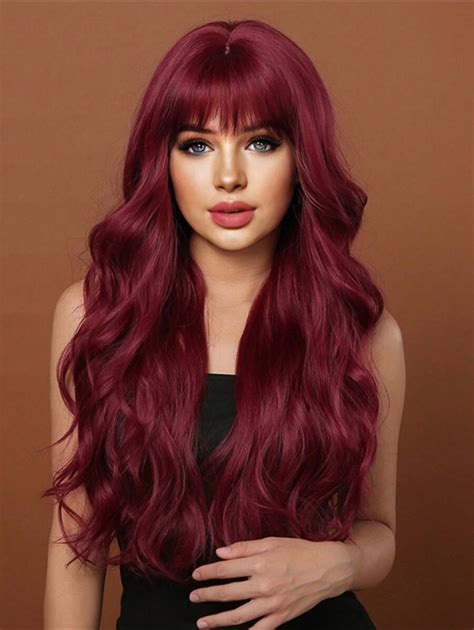 Dark Red Long Wavy With Bangs Lace Front Synthetic Wigs: A Guide to 2025's Most Stunning Hairpiece