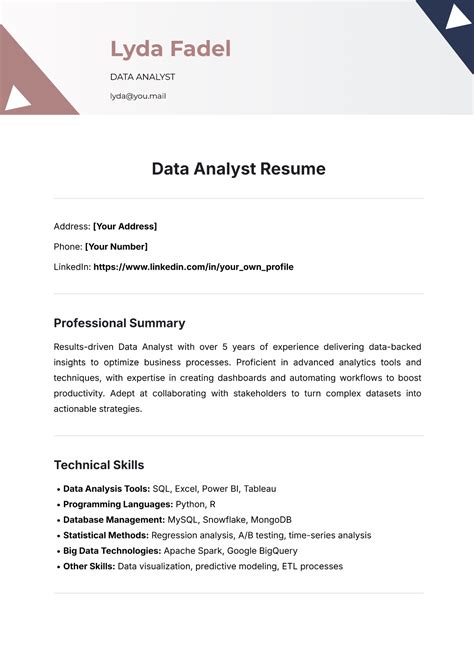Data Analyst Resume Template