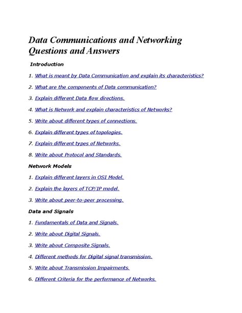 Data Comm And Networking Question Answers PDF