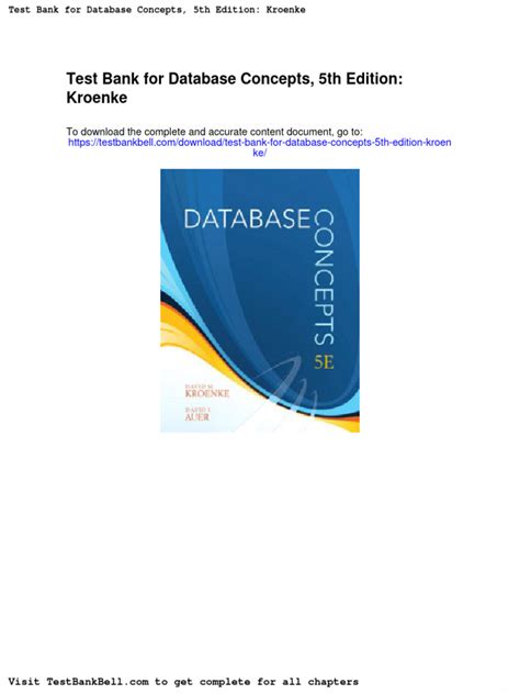 Database Concepts 5th Edition Kroenke Answers Doc