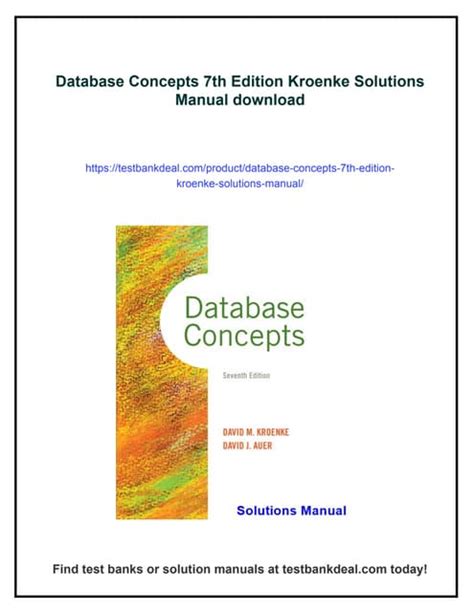 Database Concepts 6th Edition Kroenke Solutions Manual Epub