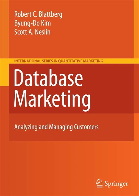 Database Marketing Analyzing and Managing Customers 1st Edition Epub
