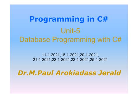 Database Programming with C# 1st Edition PDF