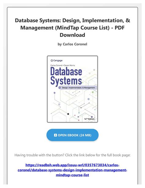 Database Systems Design Implementation and Management MindTap Course List PDF