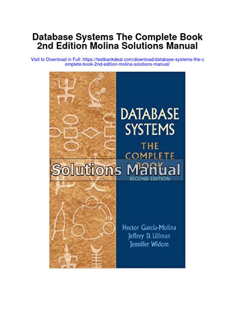 Database Systems The Complete 2nd Edition Solutions PDF