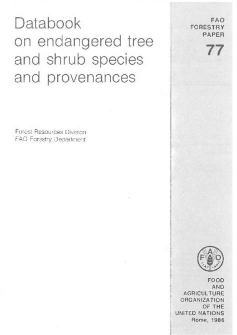 Databook on Endangered Tree and Shrub Species and Provenances Reprint Epub