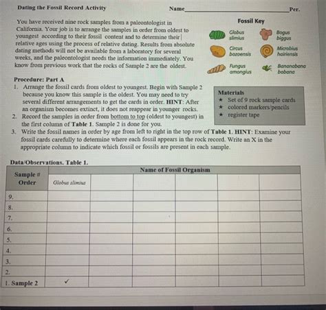 Dating The Fossil Record Answer Key Directed PDF