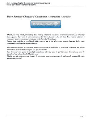 Dave Ramsey Chapter 5 Consumer Awareness Video Guide Answers Doc