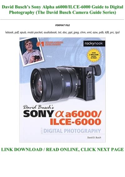 David Buschâ€™s ILCE 6000 Digital Photography Epub