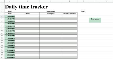 Day Timesheet Template